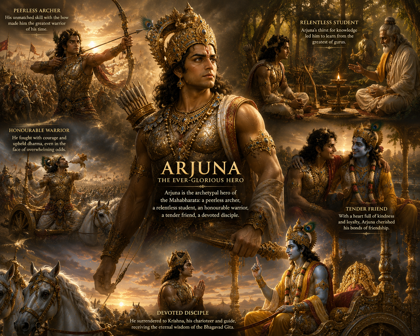 Arjuna: The Pandava Archer, Disciple of Krishna and Hero of the Bhagavad Gita