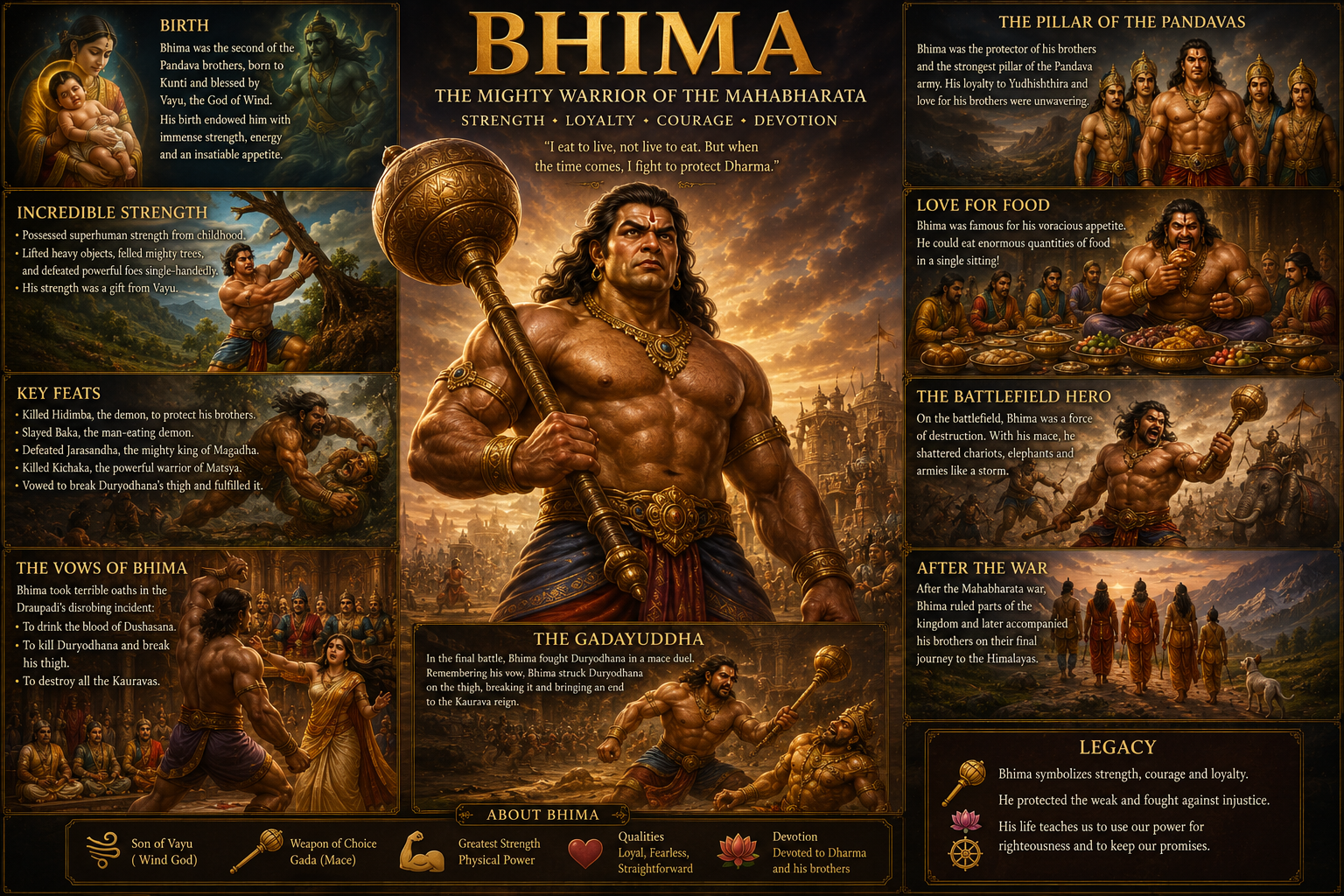 Bhima: Vrikodara, the Storm-Born Strength of the Pandavas