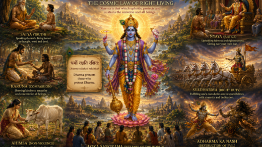 dharma,cosmic law,right living,sanathana dharma,hindu ethics,dharmic life