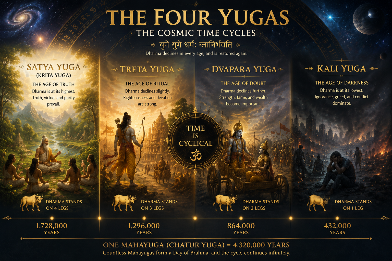 The Four Yugas: Understanding Hindu Cosmic Time Cycles