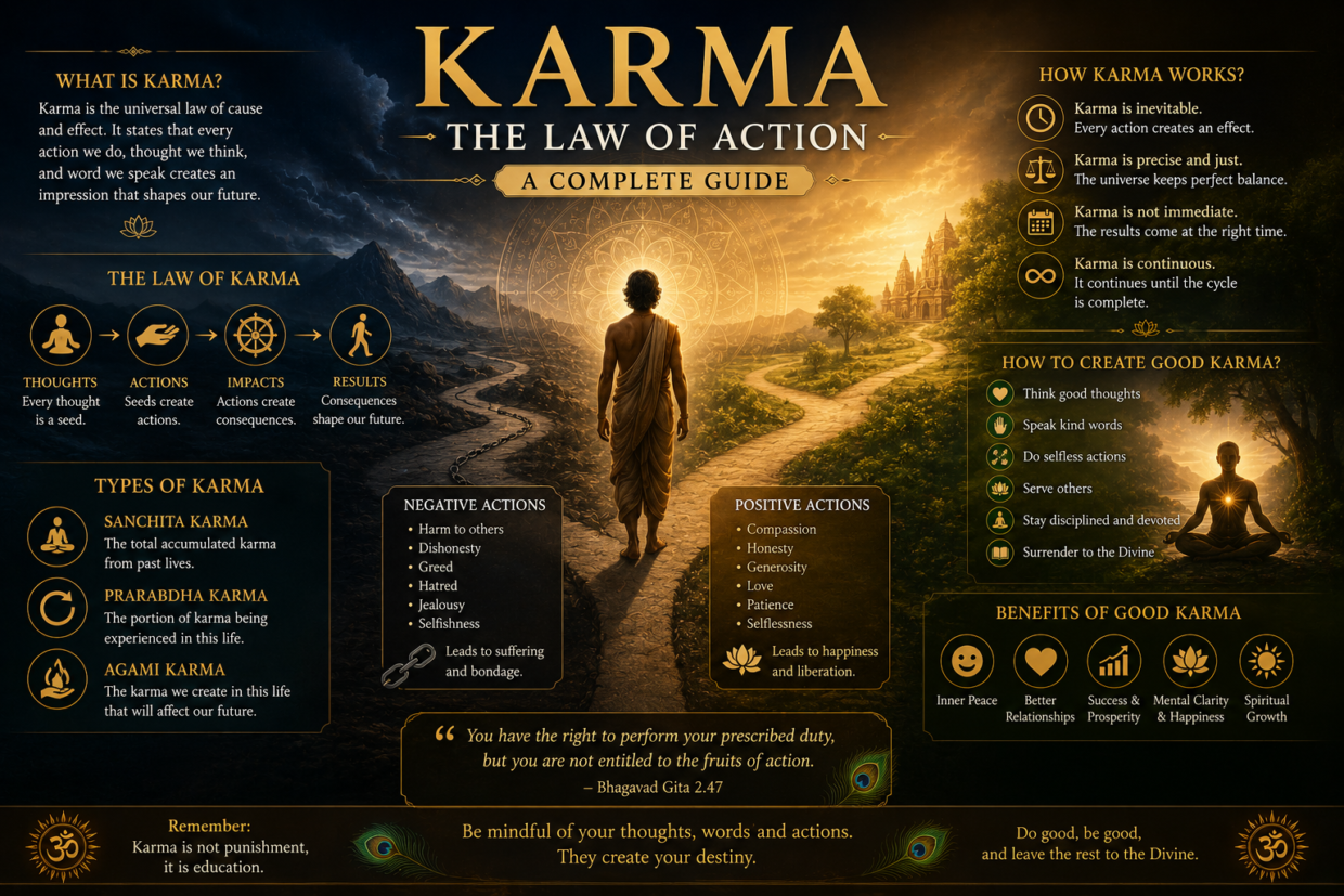 karma,law of action,karma philosophy,karmic cycle,sanchita agami prarabdha