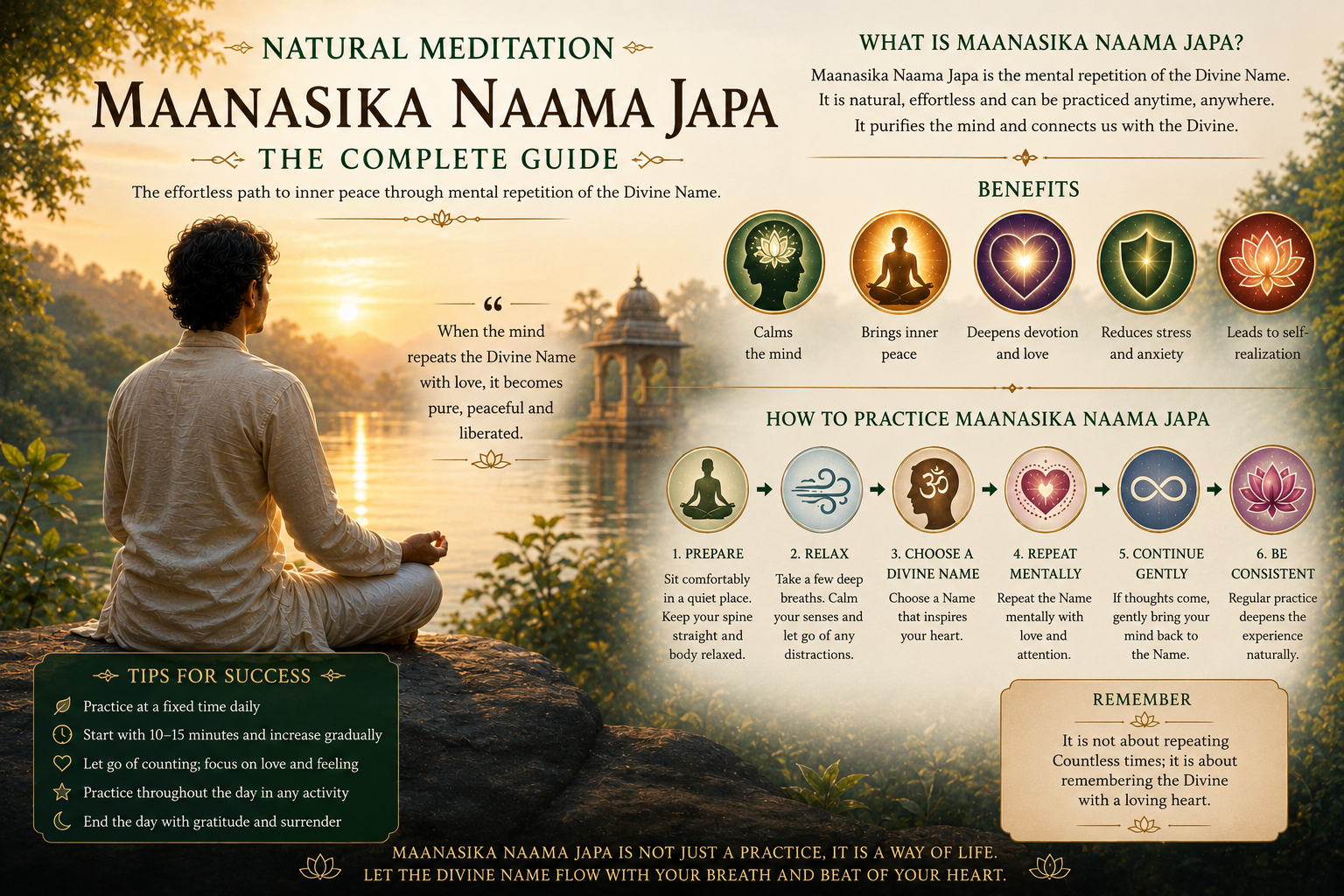 Natural Meditation (Maanasika Naama Japa) — The Complete Guide to Inner Peace and Karma Liberation