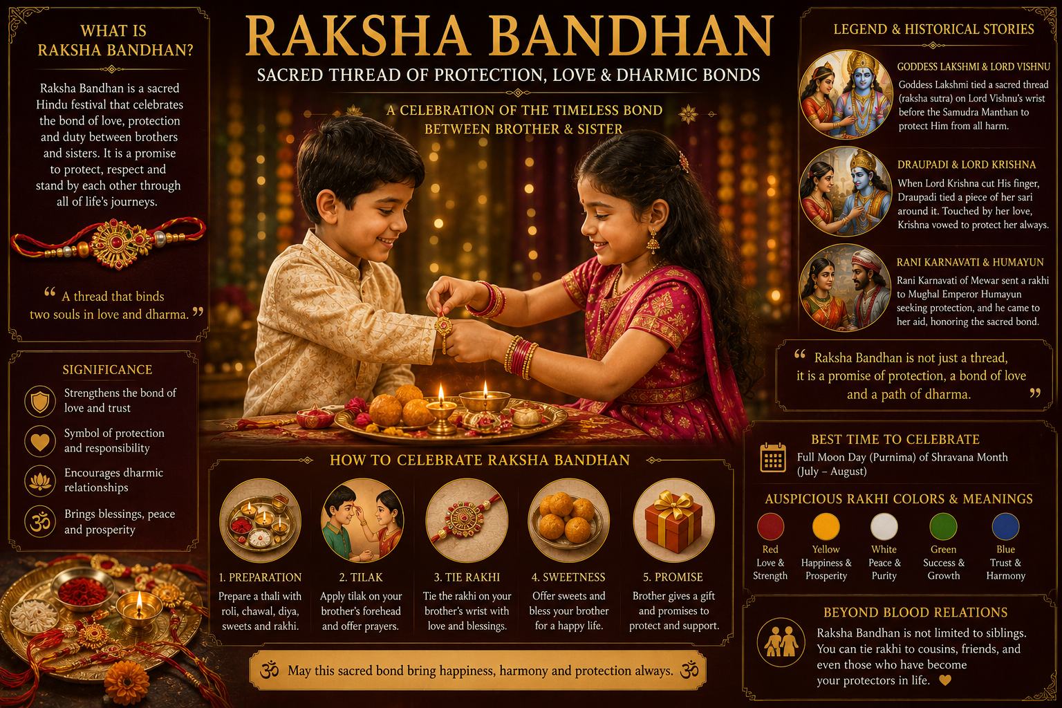 Raksha Bandhan: The Sacred Thread of Protection, Love and Dharmic Bonds